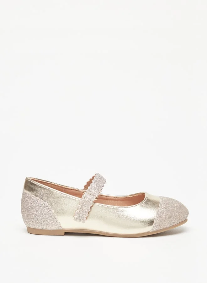 JUNIORS Girls Textured Ballerina Shoes With Hook And Loop Closure