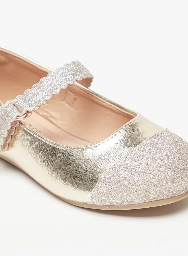JUNIORS Girls Textured Ballerina Shoes With Hook And Loop Closure