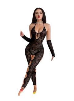 MANIKAN Women's Full BodyStockings with Back Open Design and Hand GlovesI