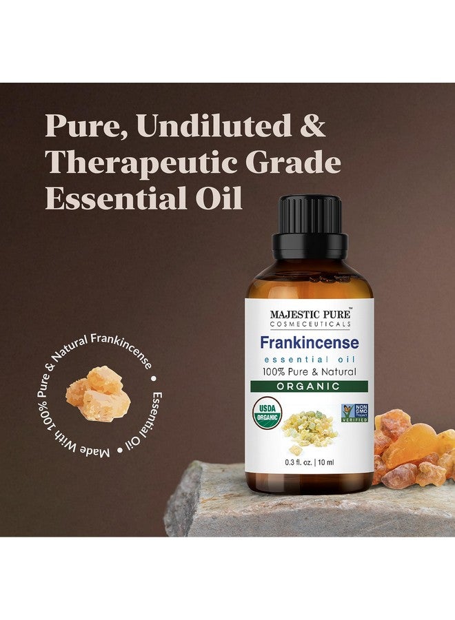 Majestic Pure Organic Frankincense Essential Oil - 100% Pure Frankincense Oil For Pain Relief, Skin Care, Hair Care & Aromatherapy, Premium Grade For Diffuser & Oil Diffuser - 0.3 Fl Oz - Image 2