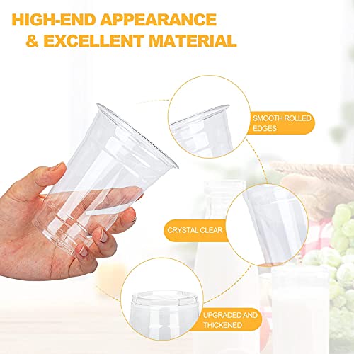 TashiBox plastic cups 24 oz 100cupsClear Crystal disposable plastic cupssmoothie cup - Image 5