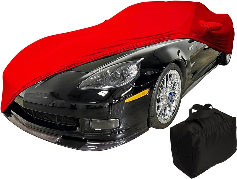SR1 Performance 2005-2013 C6 Corvette Indoor Ultraguard Stretch Satin Car Cover (Red) - Image 1