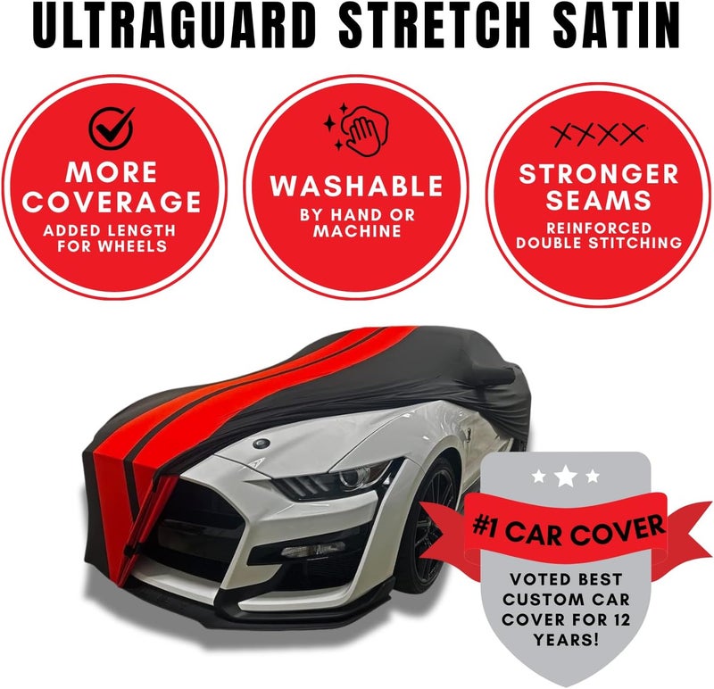 SR1 Performance 2005-2013 C6 Corvette Indoor Ultraguard Stretch Satin Car Cover (Red) - Image 3