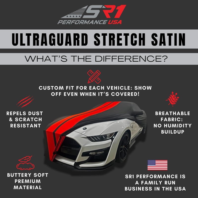 SR1 Performance 2005-2013 C6 Corvette Indoor Ultraguard Stretch Satin Car Cover (Red) - Image 2