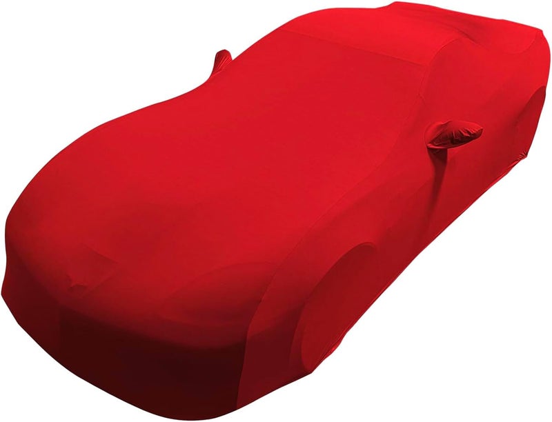 SR1 Performance 2005-2013 C6 Corvette Indoor Ultraguard Stretch Satin Car Cover (Red) - Image 4