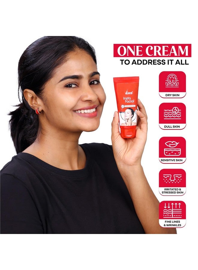 في كير كريم الوجه الفوري لتقشير الوجه وتنظيفه وقناع العناية بالبشرة الدهنية والجافة | عبوة تفتيح الوجه الفورية مع فطر سونجي والجوز 50 جم - Image 3