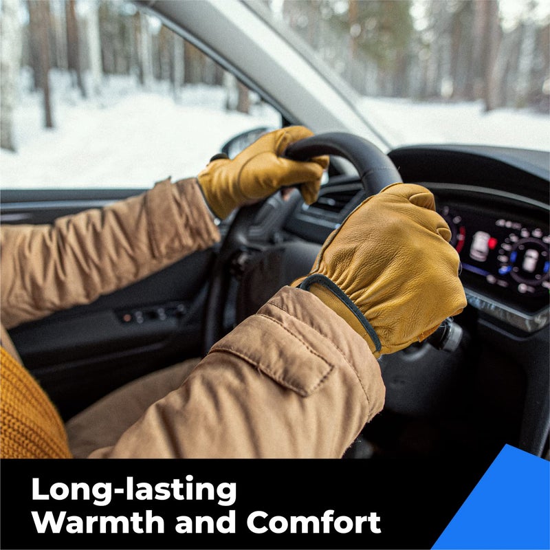 toolant Winter Leather Work Gloves  Warm Thinsulate Lining For Cold Weather Work  100% Full Grain Cowhide With Abrasion And Puncture Resistance  Size Small - Image 3