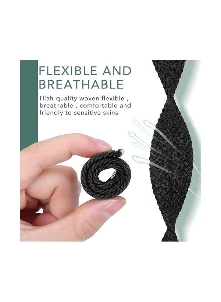 إيف حزام مطاطي بحلقة فردية مضفر متوافق مع سوار ساعة أبل 40 مم / 38 مم iWatch series 7/6/5/4/3/2/1 أسود - Image 3