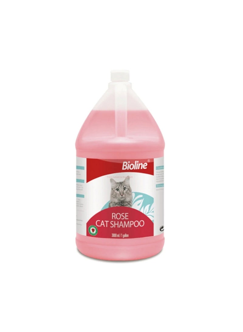 بايولاين شامبو روز للقطط الأليفة - تركيبة تنظيف لطيفة سعة 3.8 لتر