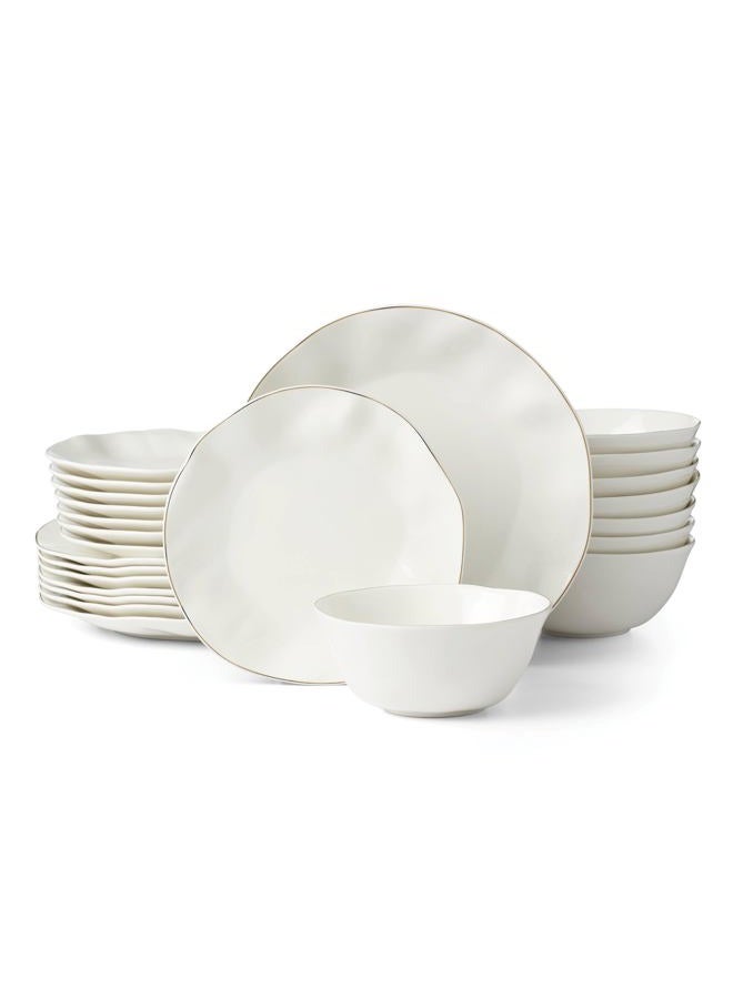 LENOX White Blue Bay Piece Dinnerware Set, 24 Count - Image 1