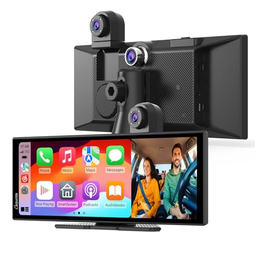 CARPURIDE W125S 11.26 Inch HD Wireless Carplay & Android Auto Screen, 4K +1080P+1080P Dash Camera for Cars with 64GB Card, with Loop Recording, Bluetooth, Voice Control, GPS, FM, Super Link - Image 1