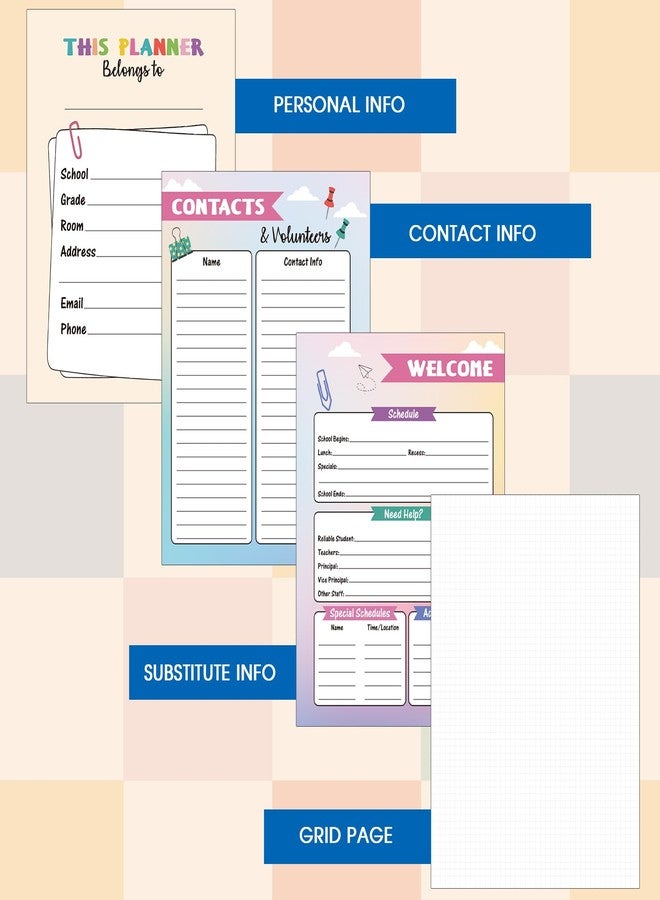 Lortarl Teacher Planner - Undated Teacher Planner, 8.5" x 11", Lesson Plan Book With Stickers, Class Schedule, Weekly Calendar, Great for School - Image 5