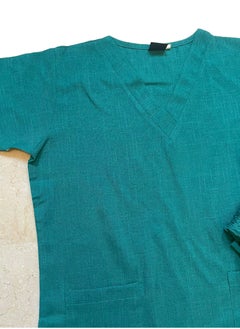 Rannah's Uniform Melange Scrub Suit Uniform Unisex Green V-Neck Nurse Suit Set  - Image 3