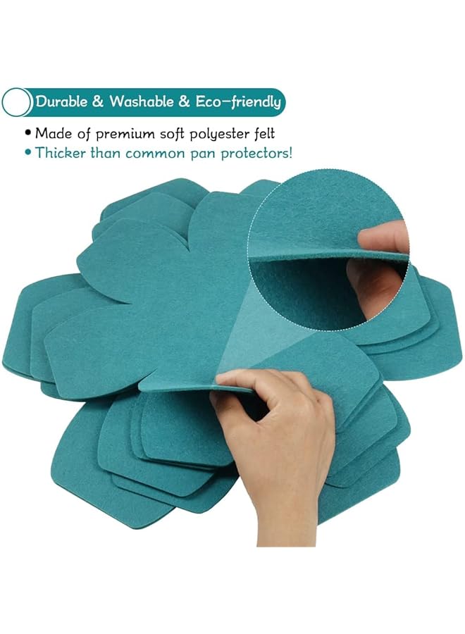 KASTWAVE Pot Pan Protectors, Larger & Thicker Felt Pan Separators Pads, Set Of 6 And 3 Different Sizes, Pot Protectors For Stacking And Protecting Your Cookware - Image 2