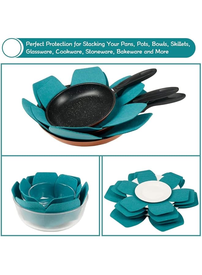 KASTWAVE Pot Pan Protectors, Larger & Thicker Felt Pan Separators Pads, Set Of 6 And 3 Different Sizes, Pot Protectors For Stacking And Protecting Your Cookware - Image 3