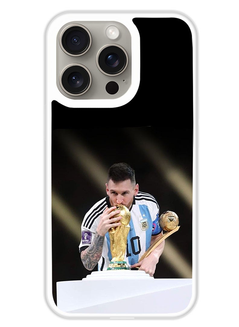 Theodor Protective Case Cover For APPLE IPHONE 15 Pro Max Messi 1 (White Bumper) - Image 1
