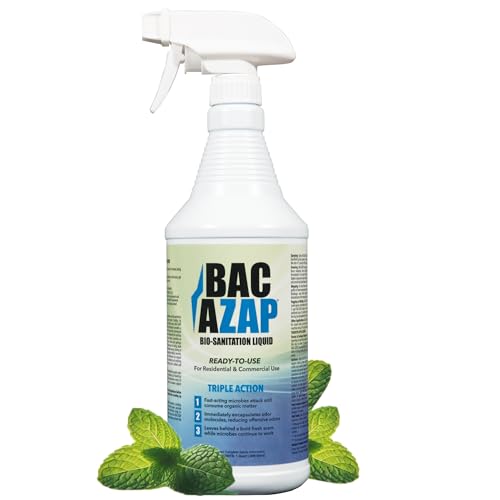 Nisus Bac-Azap Odor Eliminator, Ready-to-Use Bio-Sanitization Liquid, Neutralizes Organic Waste Odors, Safe for Plumbing, 1 Quart - Image 1