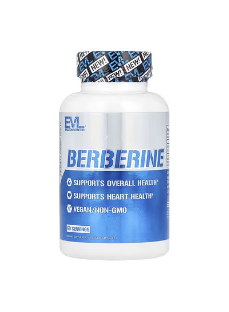 EVLUTION NUTRITION Berberine, 60 Veggie Capsules, (500 mg mg per Capsule)
