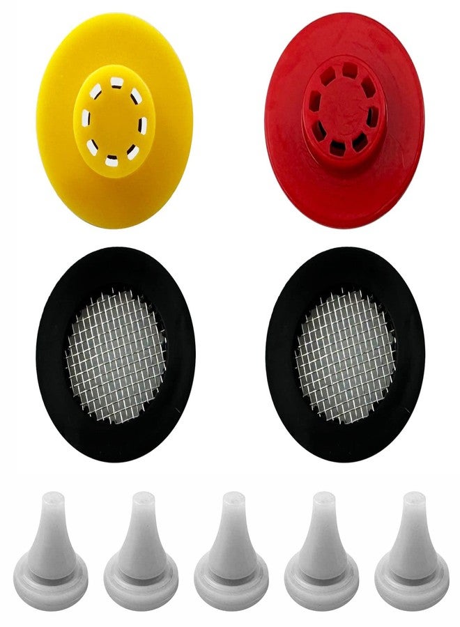 Voolan Shower Flow Restrictor Set - Fixed Showerhead Replace Parts -1.8 and 2.5GPM Flow Reducer Limiter + 2 Filter Gaskets + 5 Soft Silicone Nozzles For Shower Head Replacement - Image 1