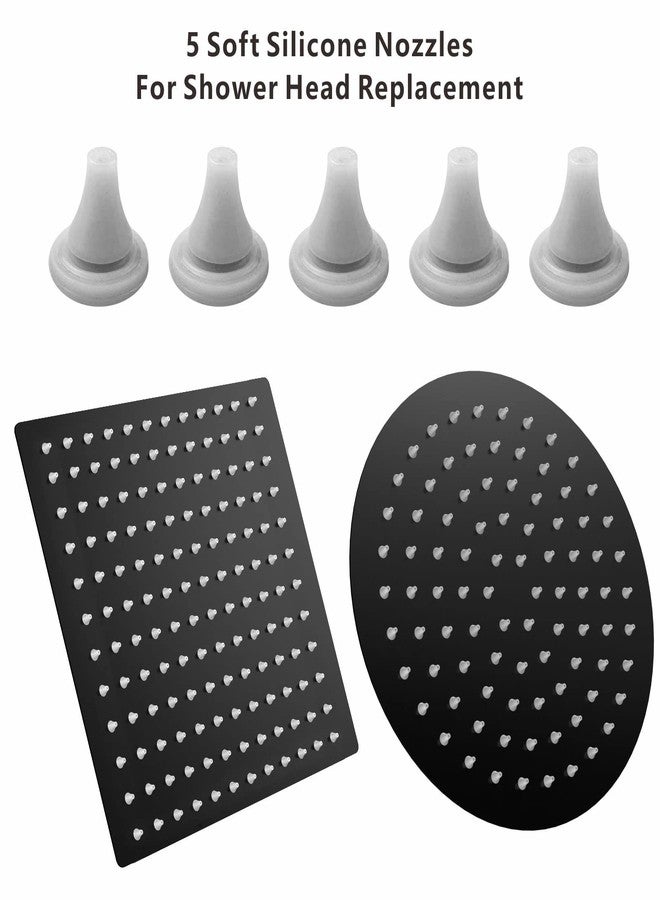 Voolan Shower Flow Restrictor Set - Fixed Showerhead Replace Parts -1.8 and 2.5GPM Flow Reducer Limiter + 2 Filter Gaskets + 5 Soft Silicone Nozzles For Shower Head Replacement - Image 5