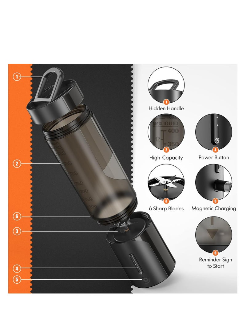 Flushrenic Portable Blender,Portable Mini Blender for Shakes and Smoothie,Cordless Blender, Personal Smoothie Blender,Durable Stainless Steel Blades for Powerful Blending Performance - Image 4