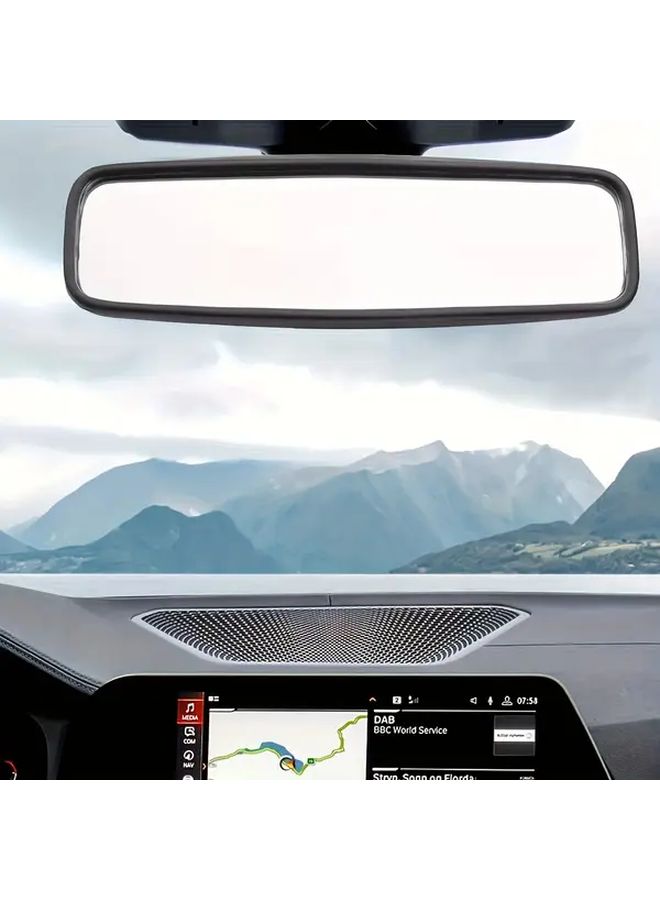 Black Flat Lens Interior Rearview Mirror Durable Glass Easy Installation Car Accessory - Image 3