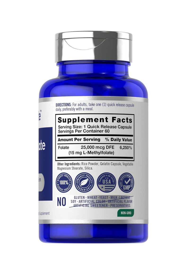 Opti-Folate L-Methylfolate 15 مجم (60 كبسولة) محسن ومنشط، غير معدّل وراثيًا، خالي من الغلوتين 5-MTHF - Image 2
