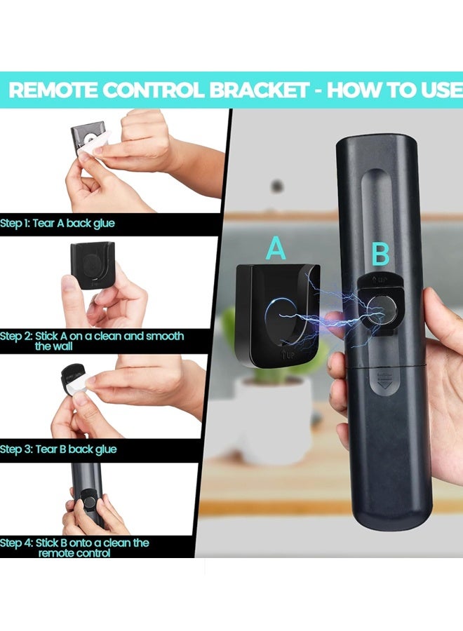 3 Piece Magnetic Remote Control Holder Wall Mount - Self Adhesive Suitable for Tv Backside as Well as Tv Fan and Air Conditioner Remote Controls - Image 4