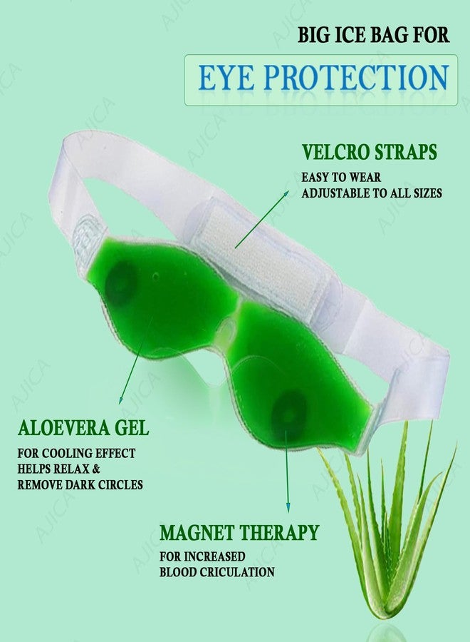 AJICA Aloe Vera Cool Gel Eye Mask Summer Ice Cooling Sleeping Mask for Eye Patches Remove Dark Circles Fatigue Cool Eyes Patch Pads Eye Care (Green Aloe Mask, Pack of 1) - Image 4