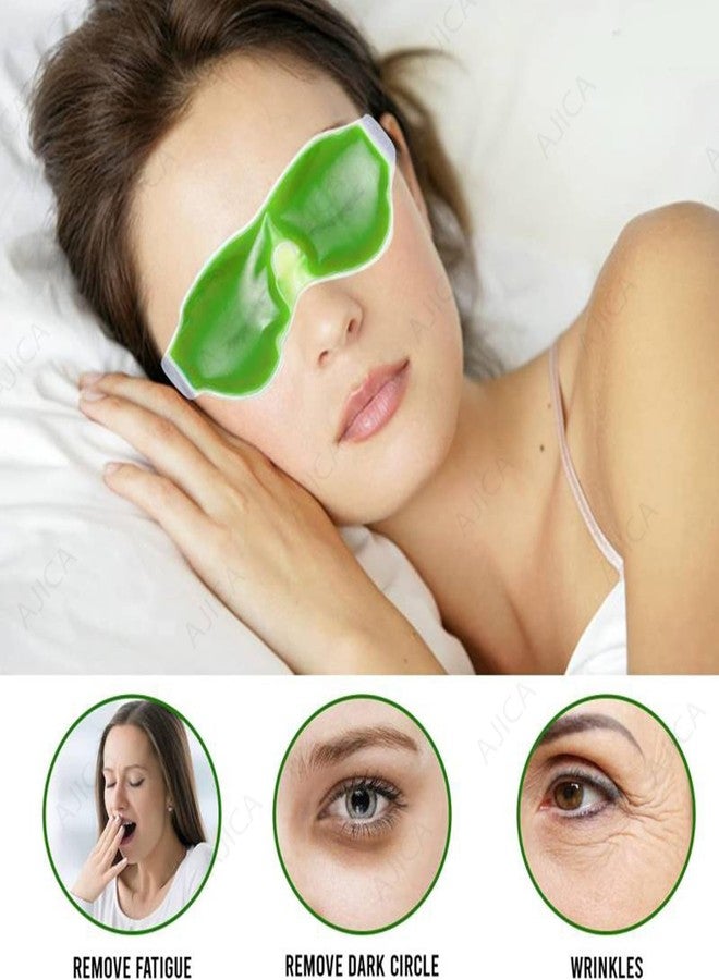 AJICA Aloe Vera Cool Gel Eye Mask Summer Ice Cooling Sleeping Mask for Eye Patches Remove Dark Circles Fatigue Cool Eyes Patch Pads Eye Care (Green Aloe Mask, Pack of 1) - Image 5