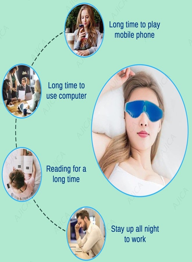 AJICA Aloe Vera Cool Gel Eye Mask Summer Ice Cooling Sleeping Mask for Eye Patches Remove Dark Circles Fatigue Cool Eyes Patch Pads Eye Care (Green Aloe Mask, Pack of 1) - Image 2