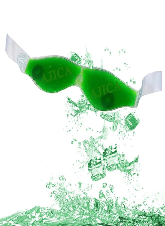 AJICA Aloe Vera Cool Gel Eye Mask Summer Ice Cooling Sleeping Mask for Eye Patches Remove Dark Circles Fatigue Cool Eyes Patch Pads Eye Care (Green Aloe Mask, Pack of 1) - Image 1