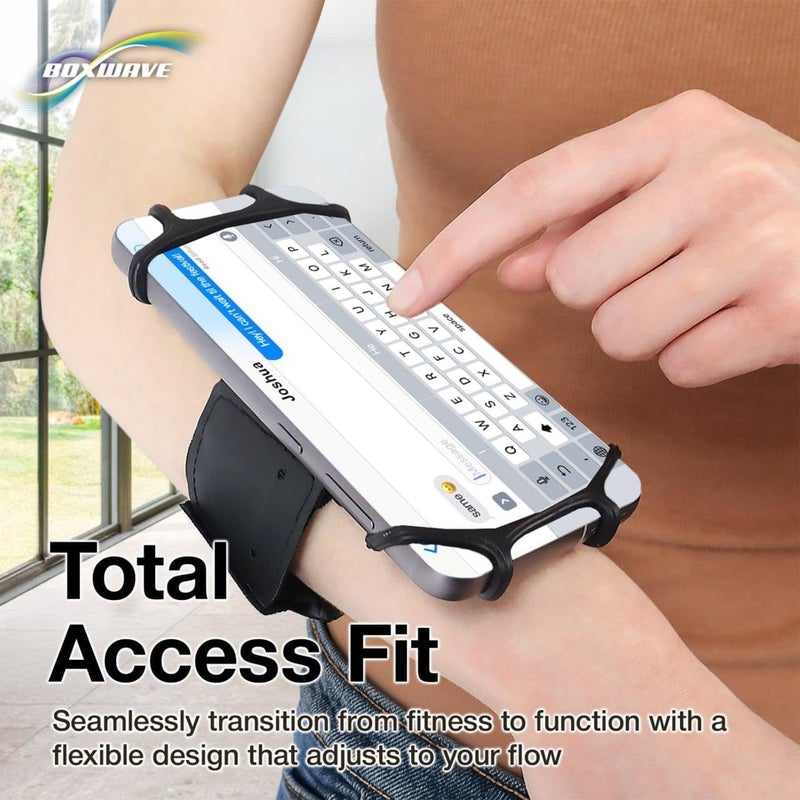 BoxWave Holster Compatible with Sony NW-ZX300 Walkman - ActiveStretch Sport Armband, Adjustable Armband for Workout and Running - Jet Black - Image 5
