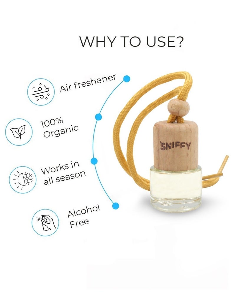 SNIFFY COOL ICE Car Air Freshener Hanging Diffuser – Natural Essential Oil Auto Air Freshener, Alcohol-Free Long Lasting Fresh Cool Ice Scent, Car Rear View Mirror Perfume Bottle for Auto, Home & Office - Image 2