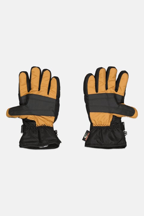 Men 1 Pair Two Tone Gloves, Black/Tan