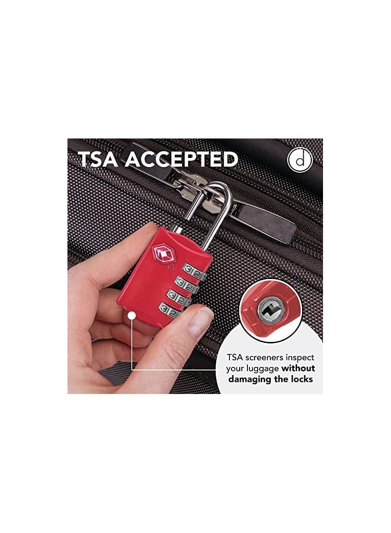 desired tools TSA Luggage Locks (Pack of 2) - Red - Image 4