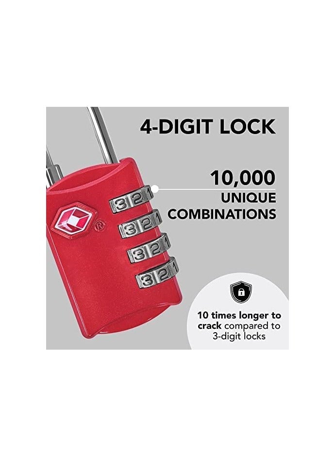 desired tools TSA Luggage Locks (Pack of 2) - Red - Image 2
