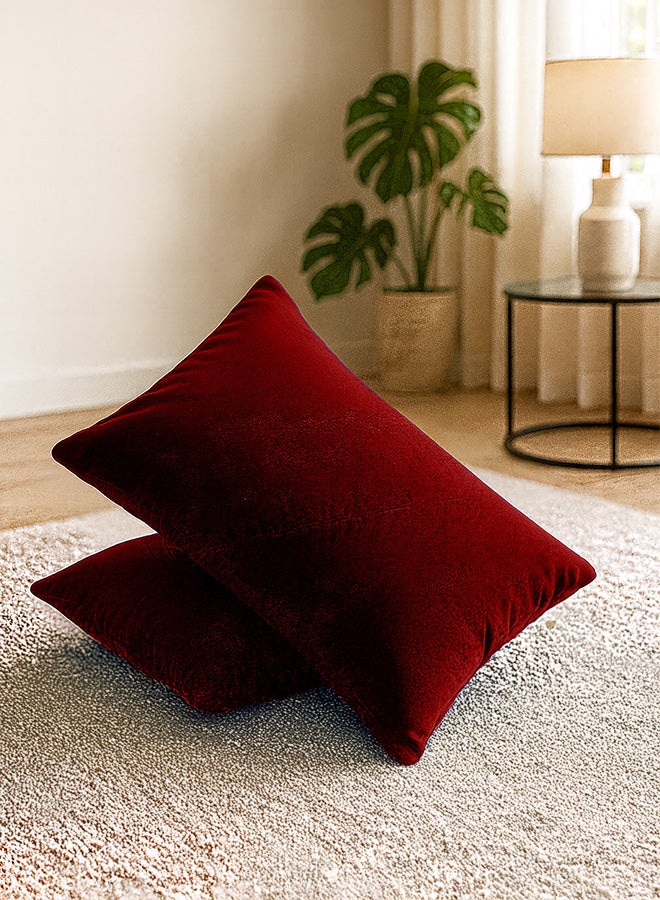 باك كومفرت ديو الراحة | صوفا مريحة بيج + 2 كوشن برغندي50x30 سم - Image 5