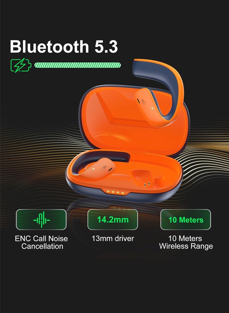 بلاك شارك سماعة أذن بلاك شارك T20 بتصميم لاسلكي مفتوح للأذن، وعمر بطارية طويل يصل إلى 35 ساعة، واتصال بلوتوث 5.3، ومقاومة للماء بمعيار IPX67 - ذهبي - Image 4