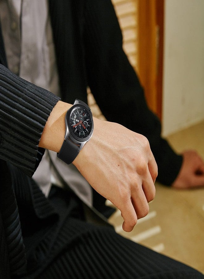 Easuny Compatible for Samsung Galaxy Watch 3 45mm Band/Galaxy Watch 46mm/Gear S3 Frontier, 22mm Smart Watch Bands Silicone Quick Release Strap for Men, 3 Pack of Black/Dark Blue/Space Gray - Image 5