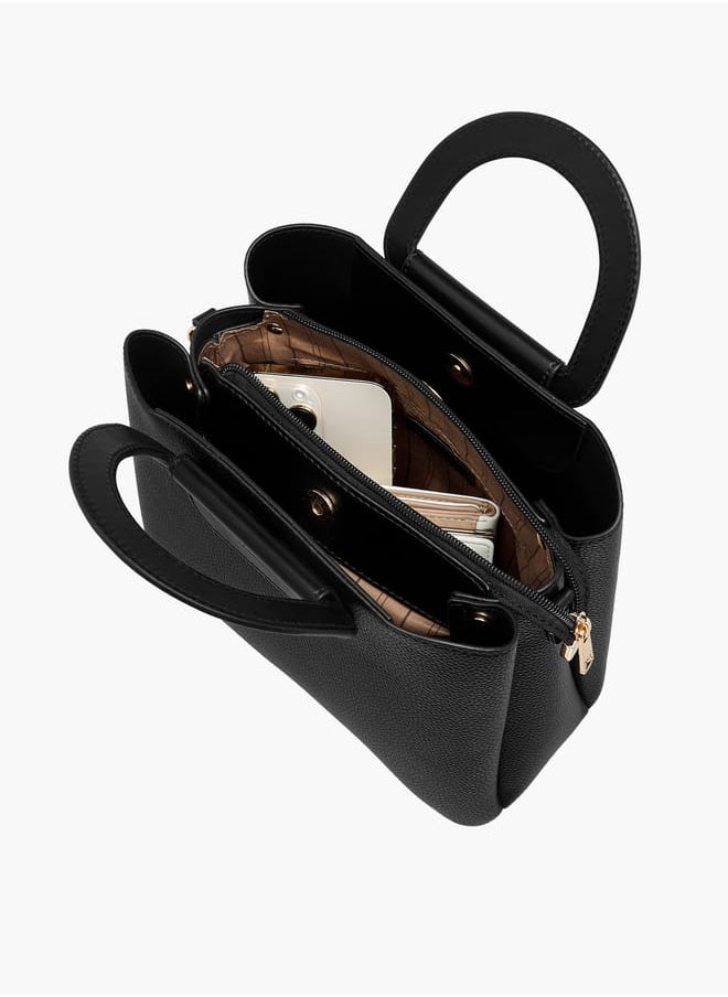 Flora Bella By Shoexpress - Women Monogram Print Tote Bag with Handles and Detachable Strap - Image 1
