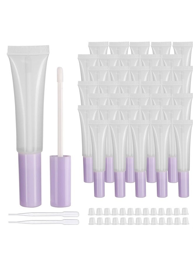 COSIDEA 50 pack Empty Purple 15ml Squeeze lip gloss tubes with wand 0.5oz soft lipgloss container chapstick containers empty tube - Image 1