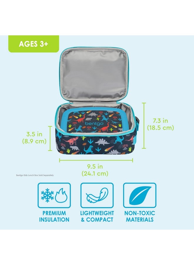 Bentgo حقيبة غداء معزولة للأطفال من بنتغو - مقاومة للماء، قابلة لإعادة الاستخدام، خفيفة الوزن ومتينة مع حاملة زجاجة ماء وجيب خارجي، تناسب صندوق الغداء وزجاجة الماء - مثالية للأعمار من 3 سنوات فما فوق (ديناصور) - Image 3