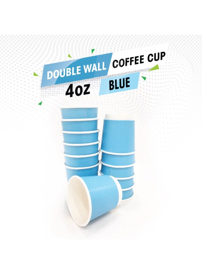 SNH Packing - Disposable Double Wall Blue Coffee Cups 4 Ounce Coffee Cups To Go Paper Coffee Cups and Designs, Recyclable, Hot Coffee Cups 50 Pieces. - Image 1