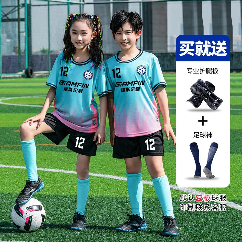 Children'S Football Clothes Suit Printed Sports Training Team Clothes For Primary School Students Quick-Drying Football Clothes For Boys And Girls - Image 1