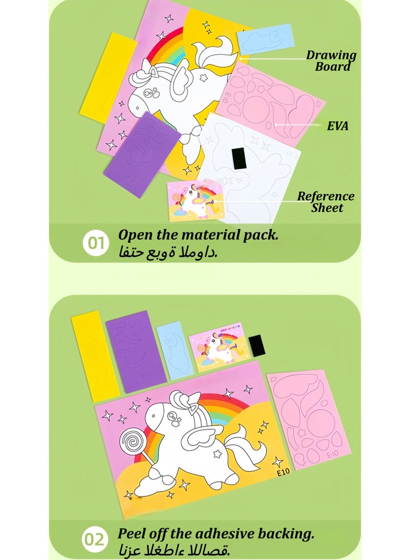 ملصقات ثلاثية الأبعاد من إسفنج EVA للأطفال، مجموعة مكونة من 12 قطعة بتصميم حيوانات كرتونية مع علبة، لا حاجة لمقص أو غراء، مجموعة أدوات فنية لمرحلة ما قبل المدرسة، مجموعة أدوات فنية تركيبية للأولاد والبنات من عمر 3 إلى 10 سنوات - Image 3