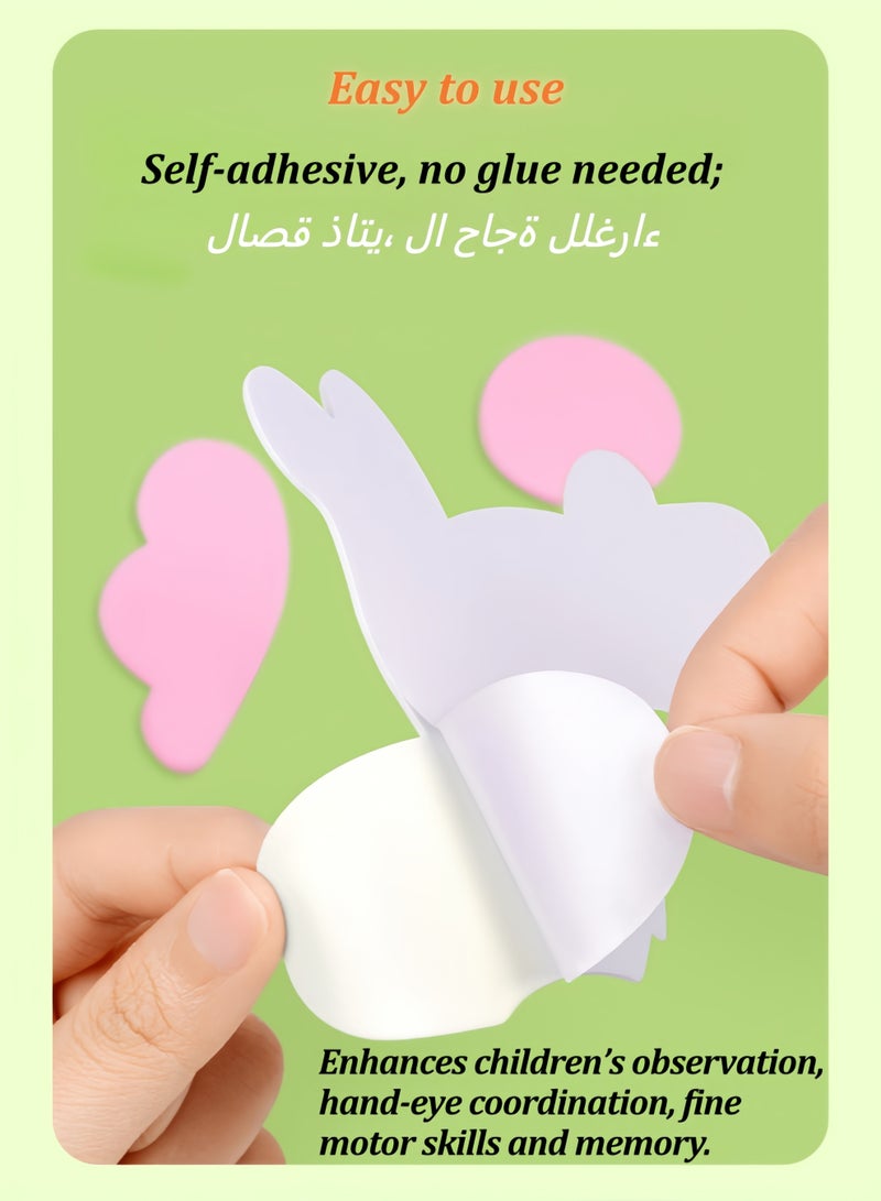 ملصقات ثلاثية الأبعاد من إسفنج EVA للأطفال، مجموعة مكونة من 12 قطعة بتصميم حيوانات كرتونية مع علبة، لا حاجة لمقص أو غراء، مجموعة أدوات فنية لمرحلة ما قبل المدرسة، مجموعة أدوات فنية تركيبية للأولاد والبنات من عمر 3 إلى 10 سنوات - Image 5