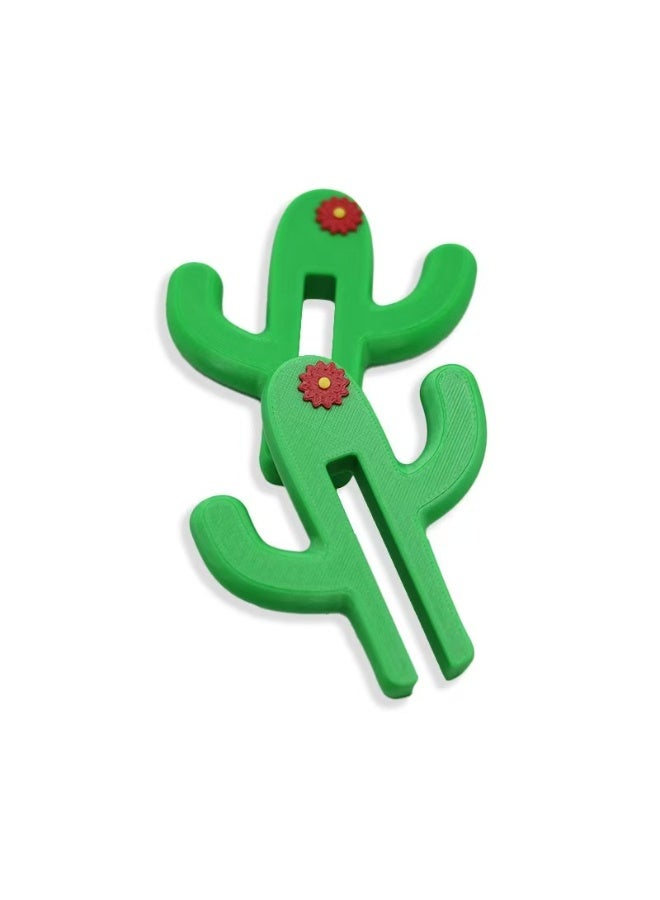 محمولة كاكتوس دش هوك - 3D مطبوعة Clip-On معلق للأبواب الزجاجية والمناشف ومنتجات الحمام - Image 1