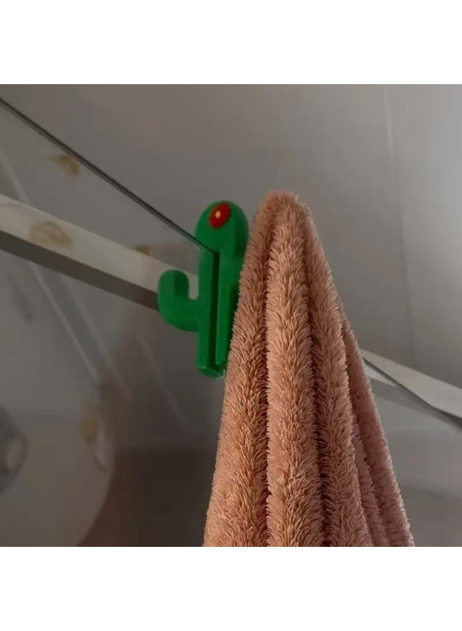 محمولة كاكتوس دش هوك - 3D مطبوعة Clip-On معلق للأبواب الزجاجية والمناشف ومنتجات الحمام - Image 2