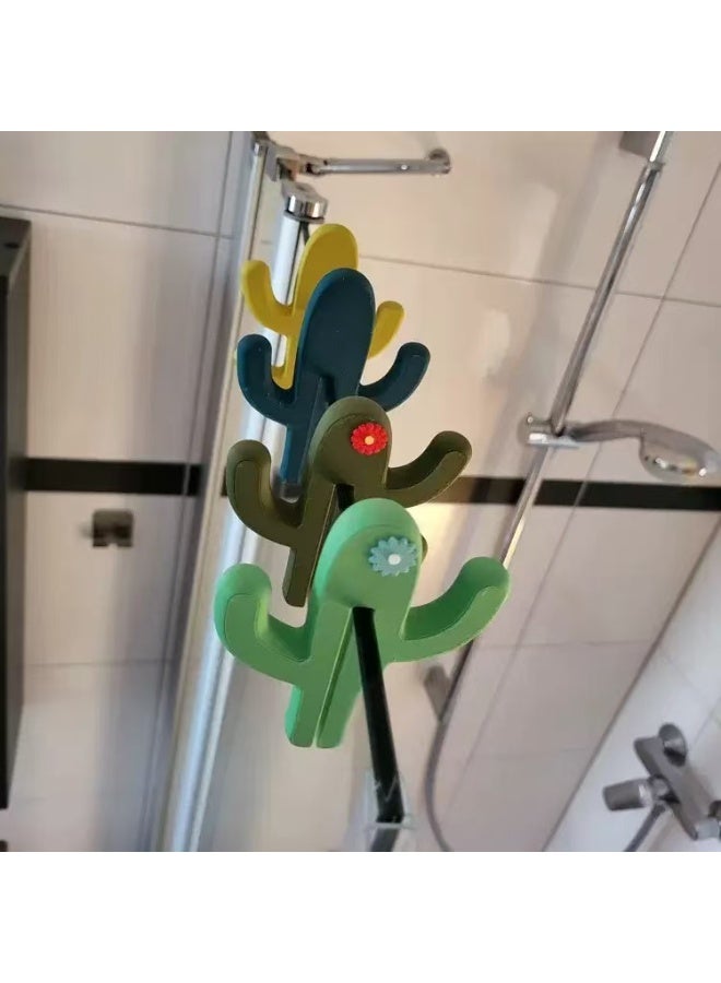 محمولة كاكتوس دش هوك - 3D مطبوعة Clip-On معلق للأبواب الزجاجية والمناشف ومنتجات الحمام - Image 3